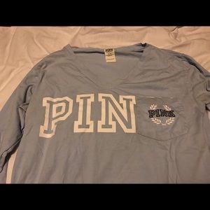 PINK light blue pocket long sleeve